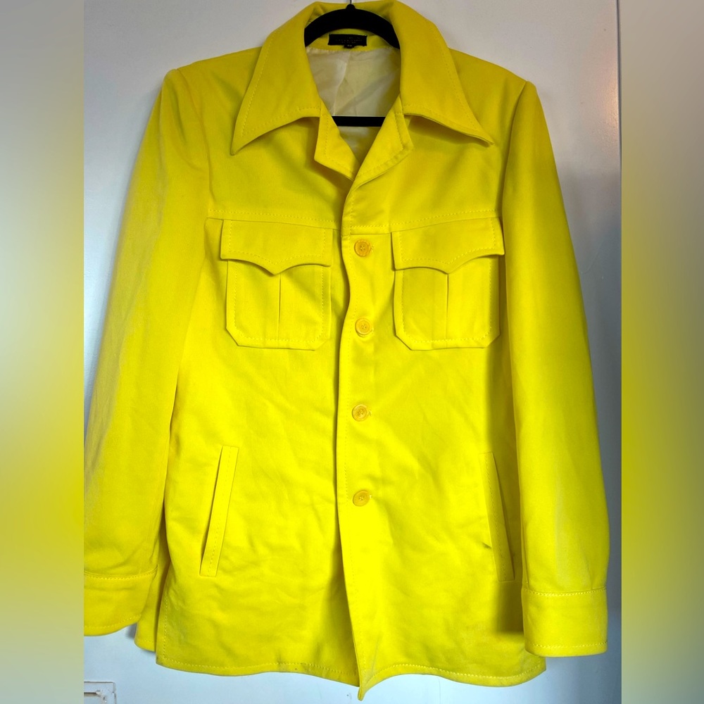 Vintage yellow polyester blazer